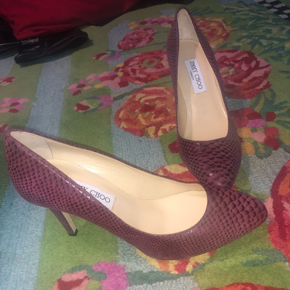 Brand New Jimmy Choo sexy snakeskin print heels 38